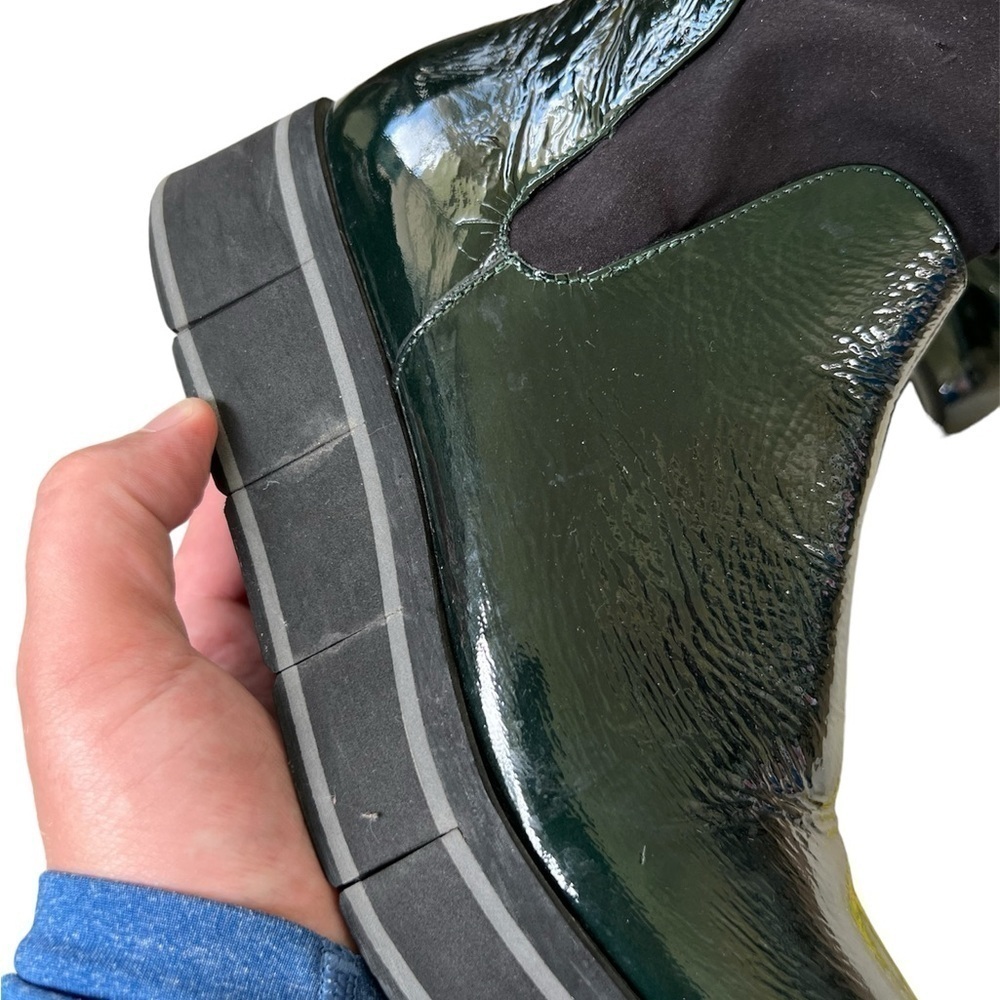 PALOMA BARCELO Boots Womens 7 37 Green / Black Jurua Kirk Sock Booties Chunky - Picture 8 of 10